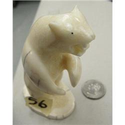Standing ivory bear with open mouth by DJ Pullock, 684c- 3-3/4" tall (2)
