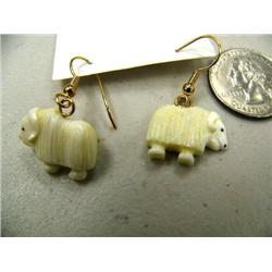 Ivory musk ox earrings by Kokuluk (2)