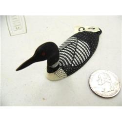 Beautiful ivory common loon by Al Mayac, 352f- 3-3/4" long (2)