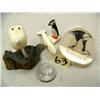 Image 1 : Lot of 4 ivory items: spirit mask, small whale, puffin, bird scrimshaw (2)