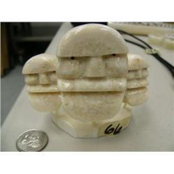 3 ivory spirit masks mounted on ivory by Mark Seaganna, 691c (2)