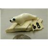 Image 1 : Little ivory seal on ivory base by Thomas Pushruk from King Island, 2005, indicated he is 79 years o
