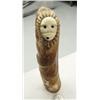Image 2 : Bone carving of Native with ivory face and baleen eyes- 6-1/8" tall (2)