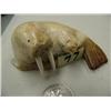 Image 1 : Very large stone walrus with ivory tusks signed KS- 3-5/8" long (2)