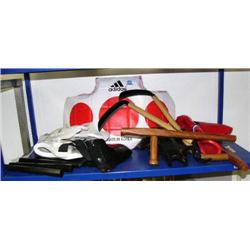 Martial arts equipment- nanchucks, sparring gloves, etc. (700)