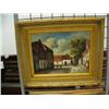 Image 2 : Lot of 3 oil paintings in beautiful gold frames: trees; houses and sidewalk; trees and stream (8888)