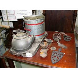 Lot of various antique cast iron pieces, civ (81)