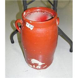 Red ceramic pot with unusual handles (81)