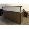 Image 2 : MODERN MOCHA FINISH RECEPTION COUNTER DESK SET WITH CHROME & BLACK OFFICE CHAIR