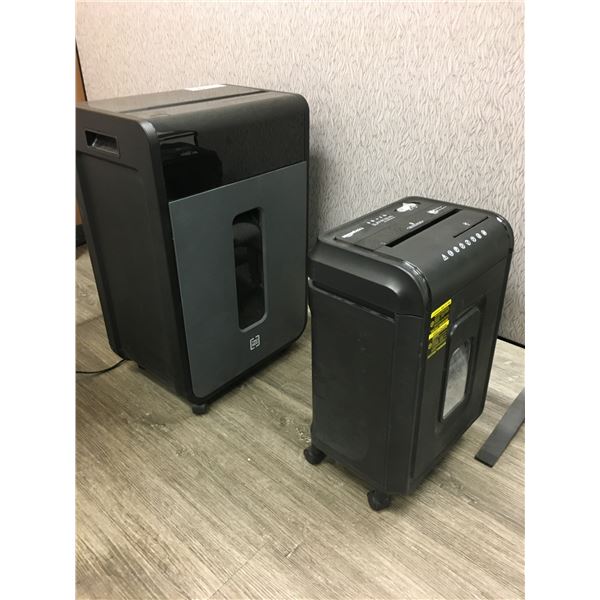 2 PAPER SHREDDERS - TRU-RED AND AMAZON BASICS
