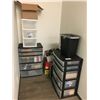 Image 1 : LARGE GROUP OF OFFICE SUPPLIES-STORAGE DRAWER UNITS FILED WITH ASSORTED ITEMS