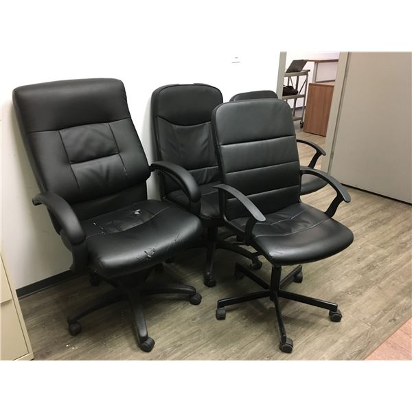 GROUP OF 4 ASSORTED BLACK OFFICE CHAIRS