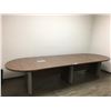 Image 1 : MODERN MOCHA FINISH OFFICE BOARDROOM TABLE - APPROX 12FT ACROSS X 4FT WIDE