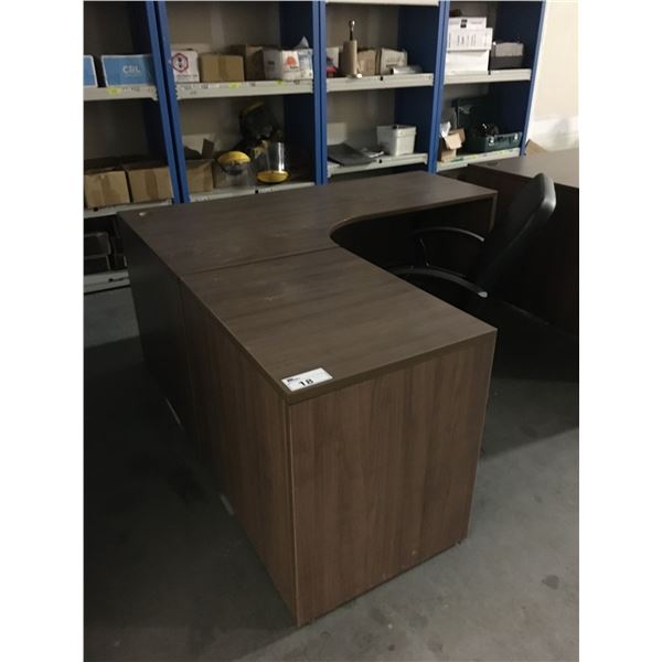 MODERN MOCHA FINISH 2PCS OFFICE DESK SET WITH OFFICE CHAIR