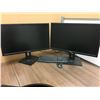 Image 3 : MODERN MOCHA FINISH 2PCS OFFICE DESK/OFFICE CHAIR/2 ASUS 27" MONITORS/KEYBOARD/MOUSE