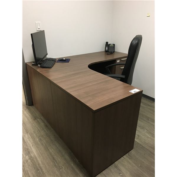 MODERN MOCHA FINISH 2PCS OFFICE DESK/OFFICE CHAIR/ACER 27" MONITOR/KEYBOARD & MOUSE