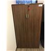 Image 2 : MODERN MOCHA FINISH 2 DOOR OFFICE STORAGE CABINET-APPROX 3FT ACROSS X 2FT DEEP X 5FT TALL