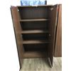 Image 3 : MODERN MOCHA FINISH 2 DOOR OFFICE STORAGE CABINET-APPROX 3FT ACROSS X 2FT DEEP X 5FT TALL