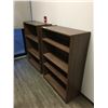 Image 2 : PAIR OF MODERN MOCHA FINISH OFFICE BOOKSHELVES - APPROX 4FT TALL X 2FT WIDE