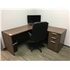 Image 1 : MODERN MOCHA FINISH 2PCS OFFICE DESK/OFFICE CHAIR/ACER 27" MONITOR/KEYBOARD & MOUSE