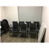 Image 1 : 7 CHROME & BLACK CLIENT CHAIRS/5 BLACK FOLDING CHAIRS AND 1 FOLDING UTILITY TABLE