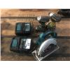 Image 1 : 7PCS. MAKITA CORDLESS TOOL SET-2 IMPACTS, SKILL SAW, 2 CHARGERS & 2 BATTERIES