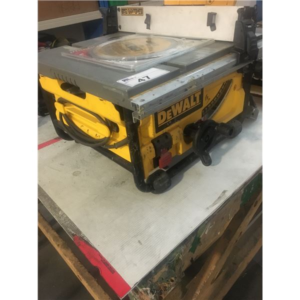 DEWALT PORTABLE TABLE SAW **CORD CUT/MISSING BLADE GUARD**