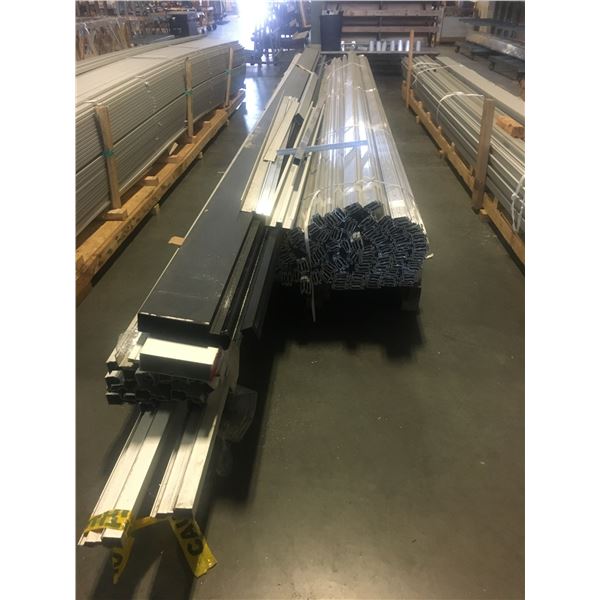 PALLET OF ALUMINIUM DOOR/WINDOW STOCK MATERIAL-APPROX 20FT LENGTHS ASSORTED