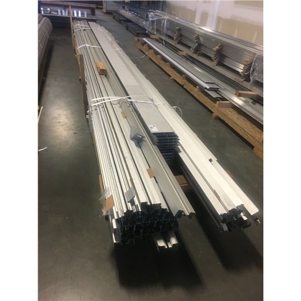 PALLET OF ALUMINIUM DOOR/WINDOW STOCK MATERIAL-APPROX 20FT LENGTHS ASSORTED
