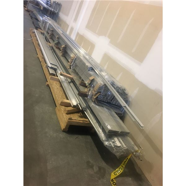 PALLET OF ALUMINIUM DOOR/WINDOW STOCK MATERIAL-APPROX 20FT LENGTHS ASSORTED
