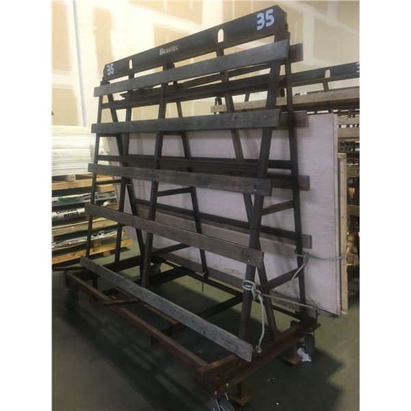 A-FRAME STEEL CONSTRUCTED DOUBLE SIDED ROLLING MATERIAL STORAGE RACK