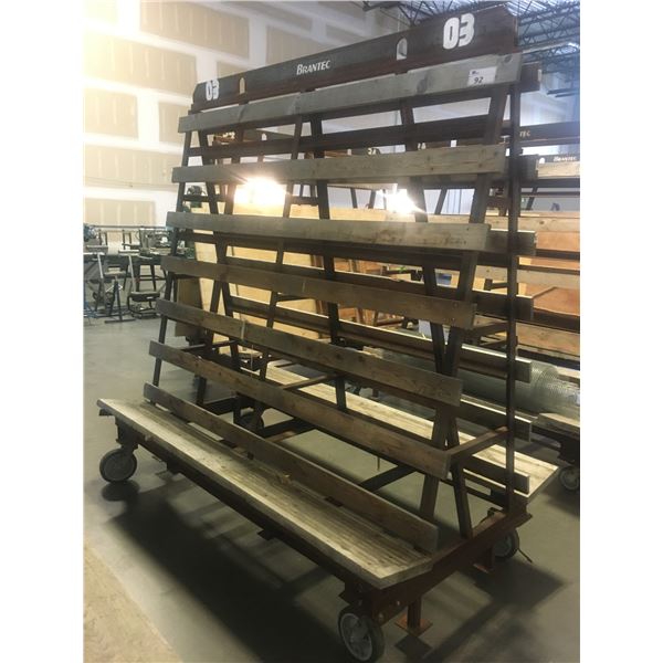 A-FRAME STEEL CONSTRUCTED DOUBLE SIDED ROLLING MATERIAL STORAGE RACK