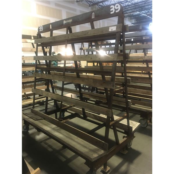 A-FRAME STEEL CONSTRUCTED DOUBLE SIDED ROLLING MATERIAL STORAGE RACK