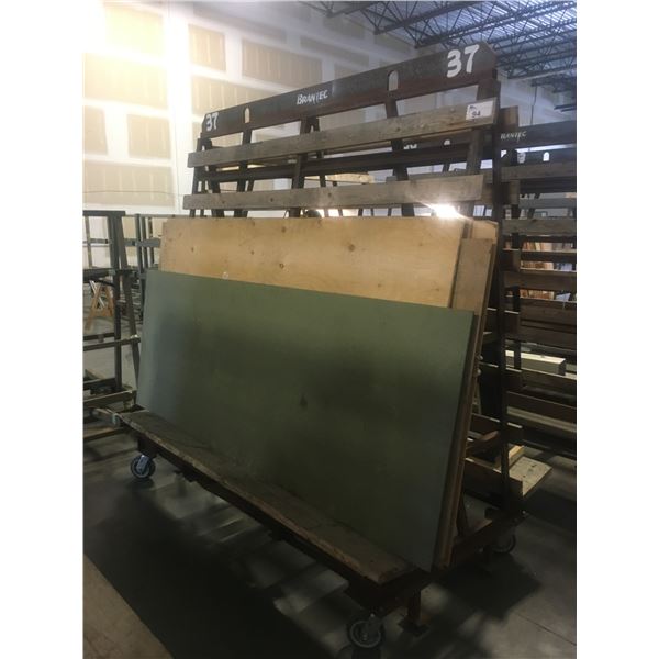 A-FRAME STEEL CONSTRUCTED DOUBLE SIDED ROLLING MATERIAL STORAGE RACK