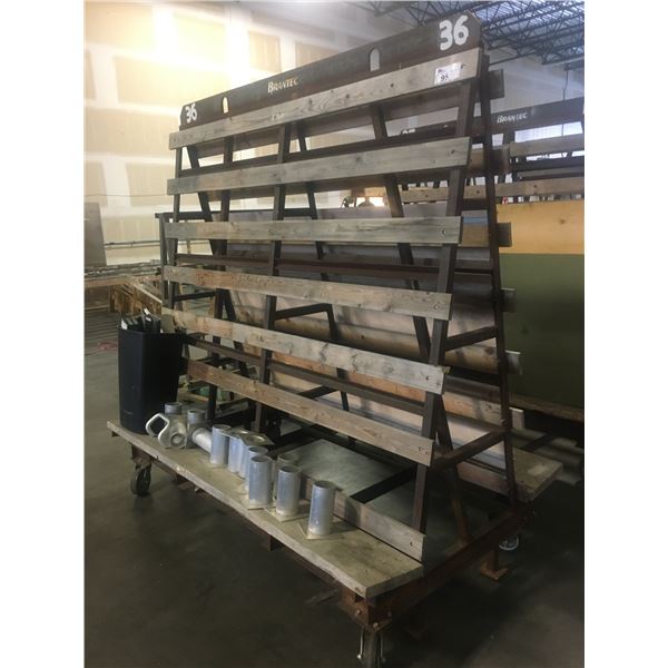 A-FRAME STEEL CONSTRUCTED DOUBLE SIDED ROLLING MATERIAL STORAGE RACK