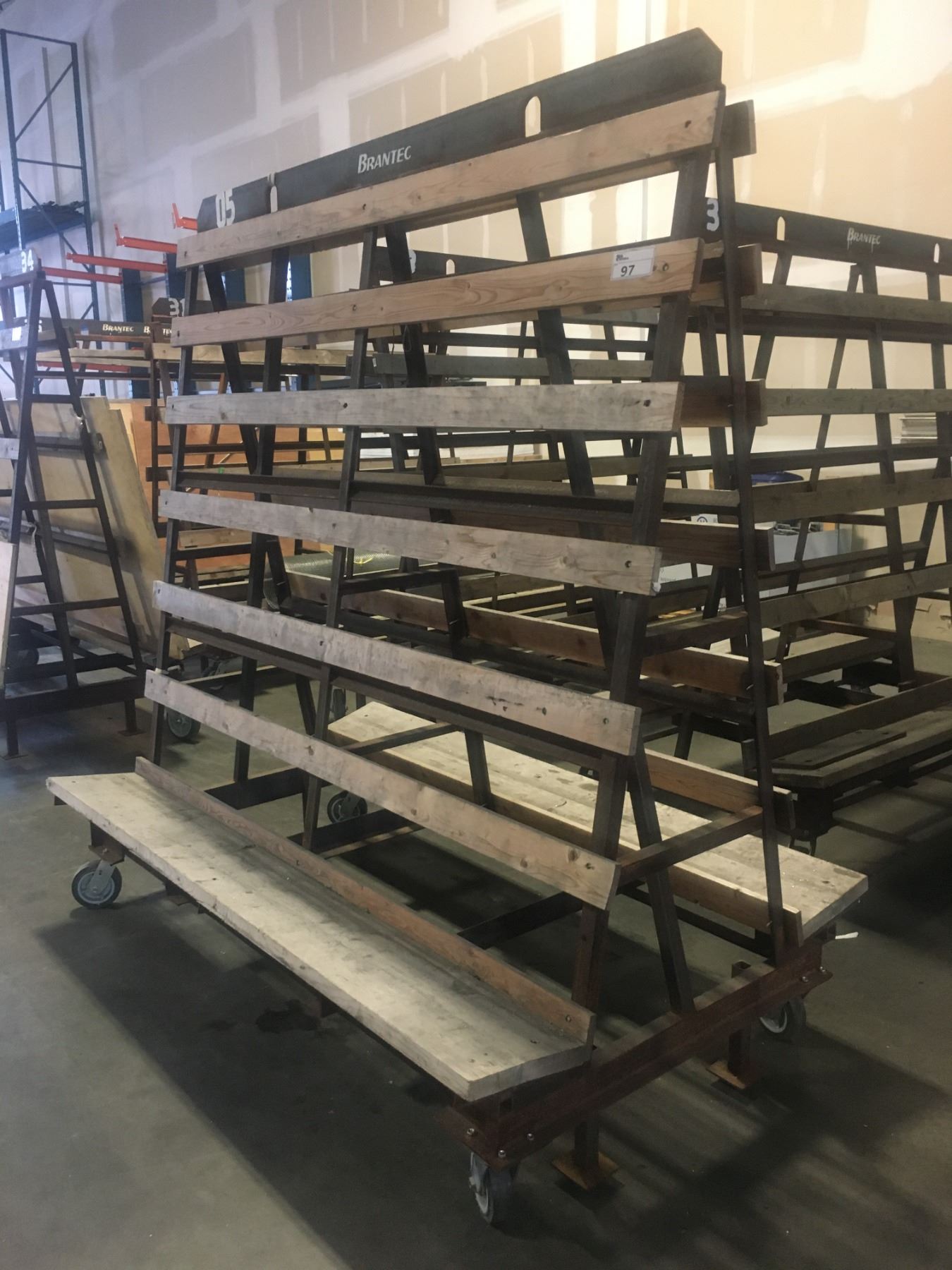 Line Side Material Racks A-FRAME STEEL CONSTRUCTED DOUBLE SIDED ROLLING MATERIAL STORAGE RACK ...