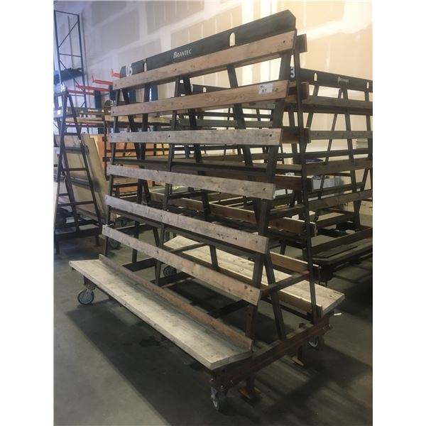 A-FRAME STEEL CONSTRUCTED DOUBLE SIDED ROLLING MATERIAL STORAGE RACK