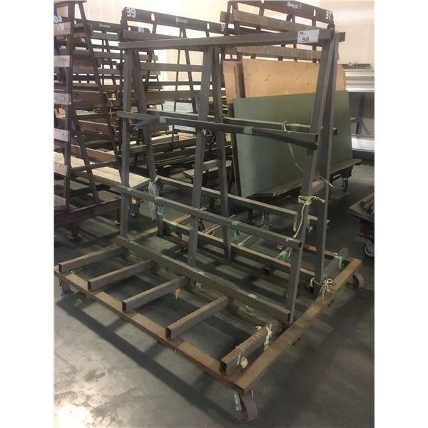 A-FRAME STEEL CONSTRUCTED DOUBLE SIDED ROLLING MATERIAL STORAGE RACK