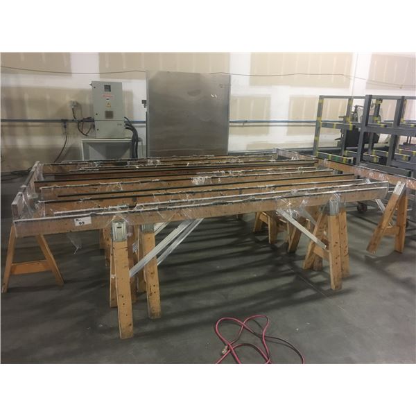 ASSORTED WOODEN SAW HORSES ( MOSTLY 10FT) - APPROX. 14PCS.