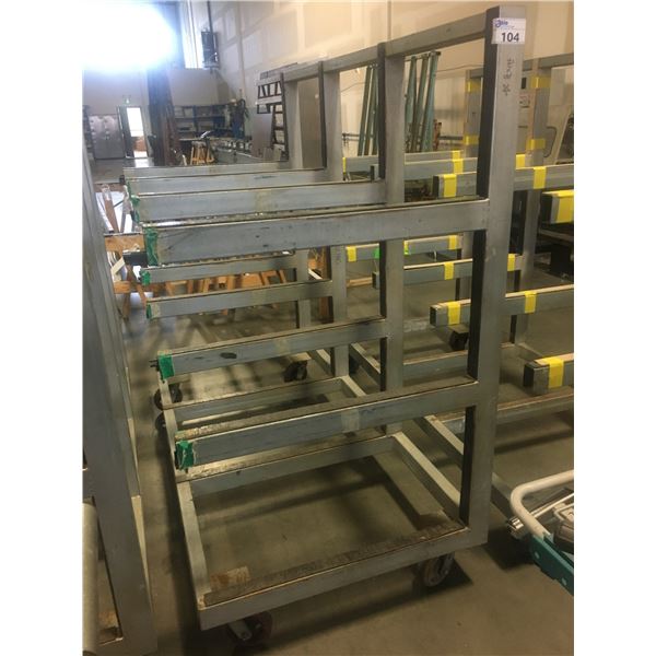 ALUMINIUM  CONSTRUCTED 4 TIER ROLLING MATERIAL STORAGE RACK