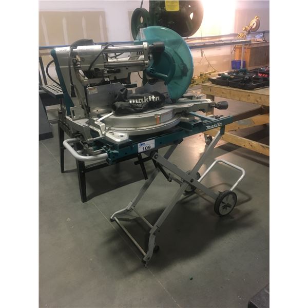 MAKITA MODEL LS 1219 SLIDING COMPOUND MITRE SAW WITH ROLLING WORK STAND