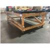 Image 2 : LARGE WOODEN ROLLING WORK TABLE - APPROX. 4FT X 8FT X 2 1/2FT HIGH