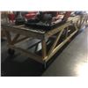 Image 2 : LARGE WOODEN ROLLING WORK TABLE - APPROX. 4FT X 8FT X 2 1/2FT HIGH