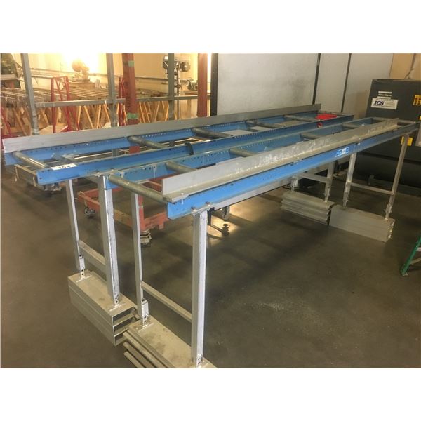 2 MOODY 10FT ADJUSTABLE HEIGHT MATERIAL CONVEYORS