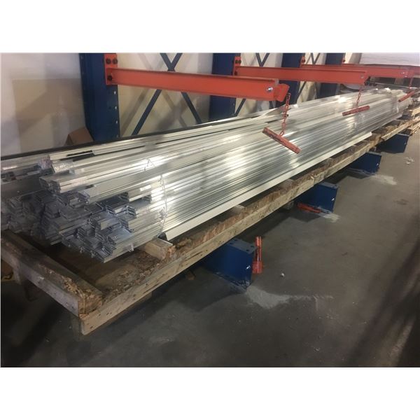 PALLET OF ALUMINIUM DOOR/WINDOW STOCK MATERIAL-20FT LENGTHS ASSORTED