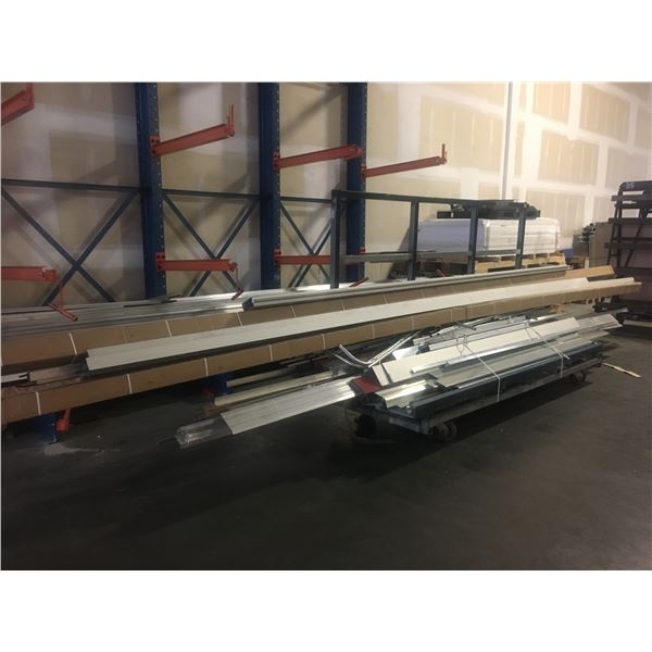ALUMINIUM DOOR/WINDOW STOCK MATERIAL (ASSORTED) *ROLLING 9FT STORAGE CART INCLUDED*