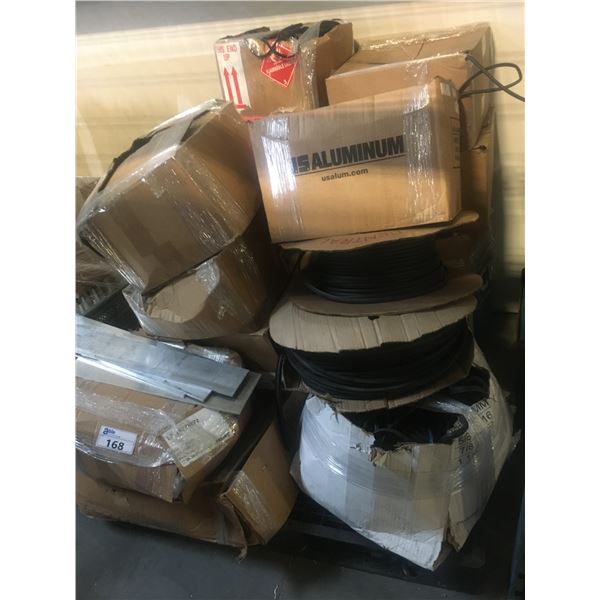 PALLET OF BLACK RUBBER WEATHER STRIPPING MATERIAL