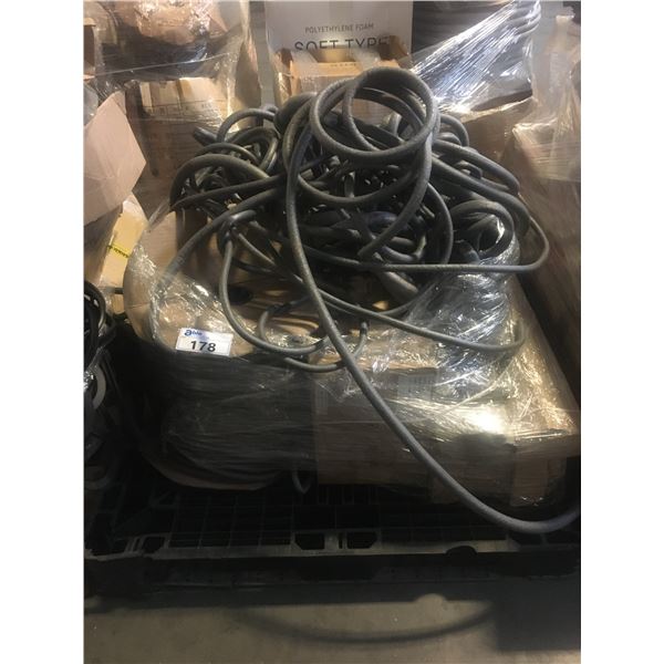 PALLET OF BLACK RUBBER WEATHER STRIPPING MATERIAL