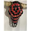 Image 3 : Decorative Longhorn Skull Adorned with Red Howlite & Black Hematite Stones