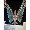 Image 2 : Navajo Peyote Bird Squash Blossom Necklace